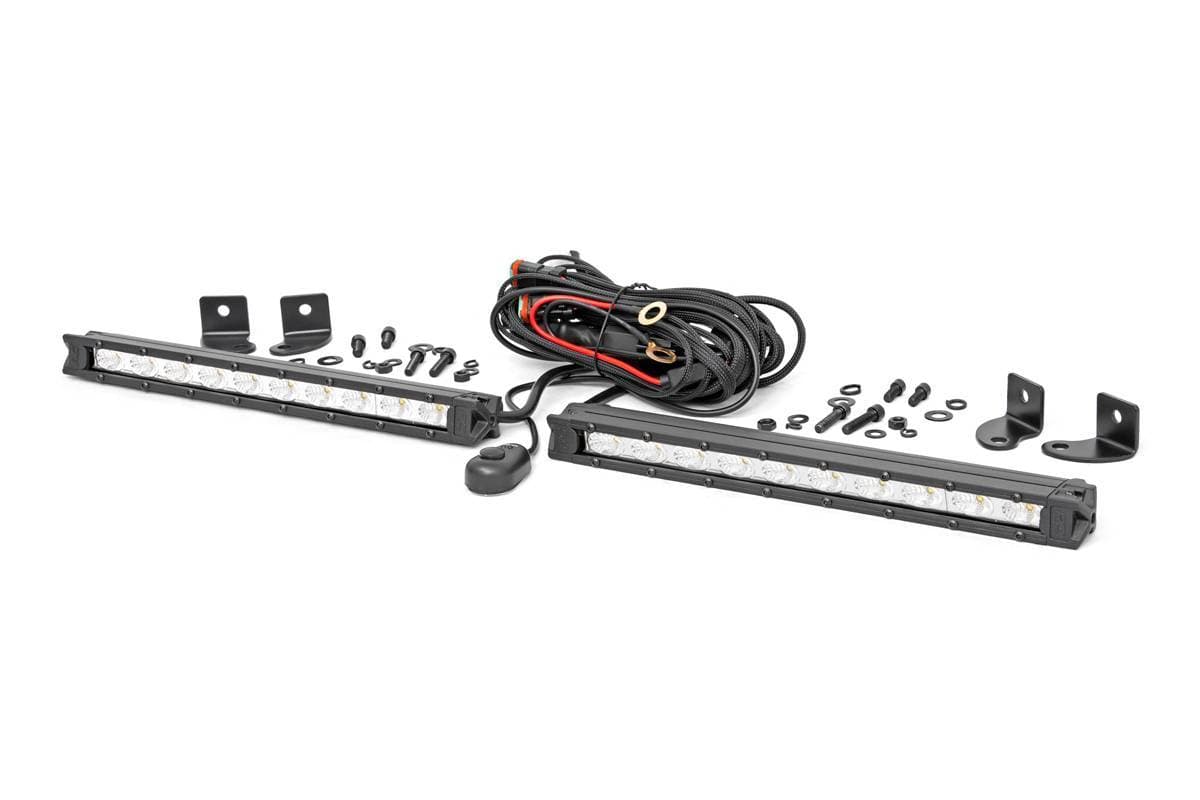 Rough Country 10-Inch Slimline Cree LED Light Bars Pair Chrome Series