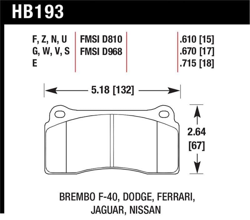 HAWK DTC-70 Brake Pad Sets