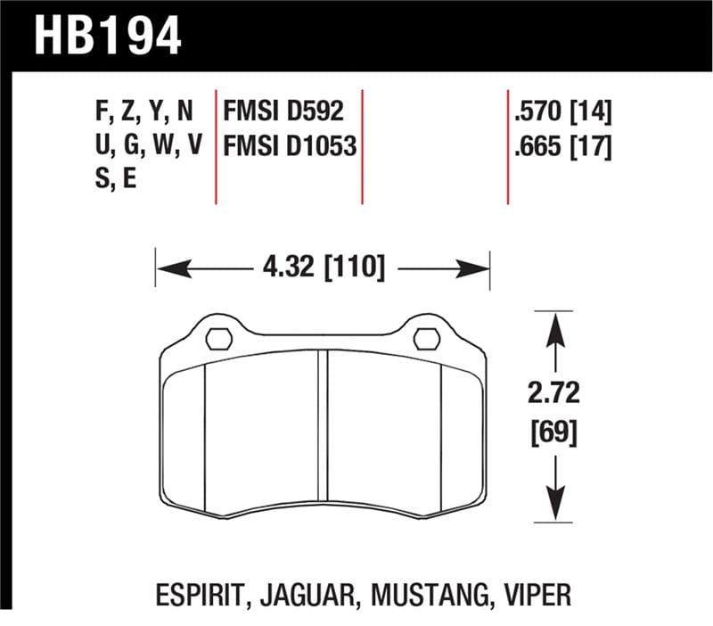 HAWK Blue 9012 Brake Pad Sets