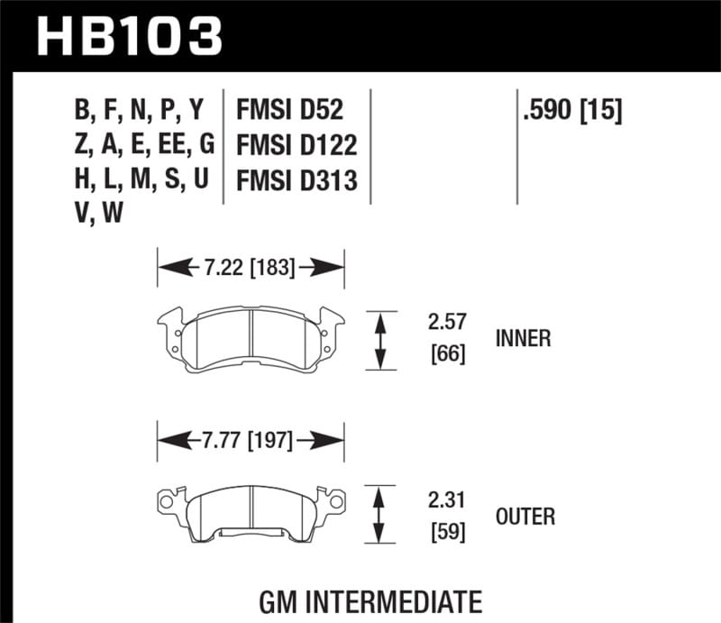 HAWK DTC-50 Brake Pad Sets