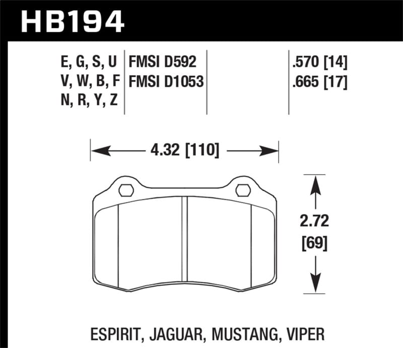 HAWK HPS 5.0 Brake Pad Sets